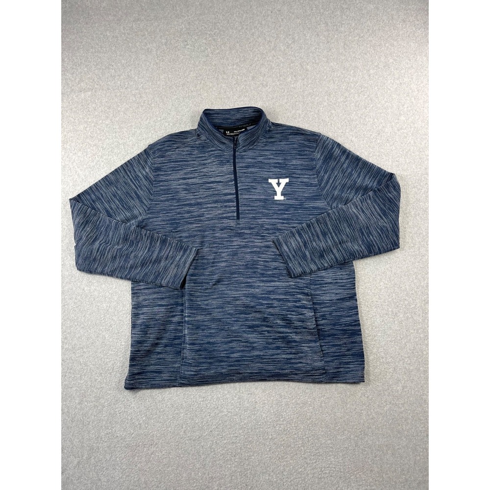 Yale University Bulldogs Sweatshirt Mens 2XL Blue 1/4 Zip Under Armour Loose Fit